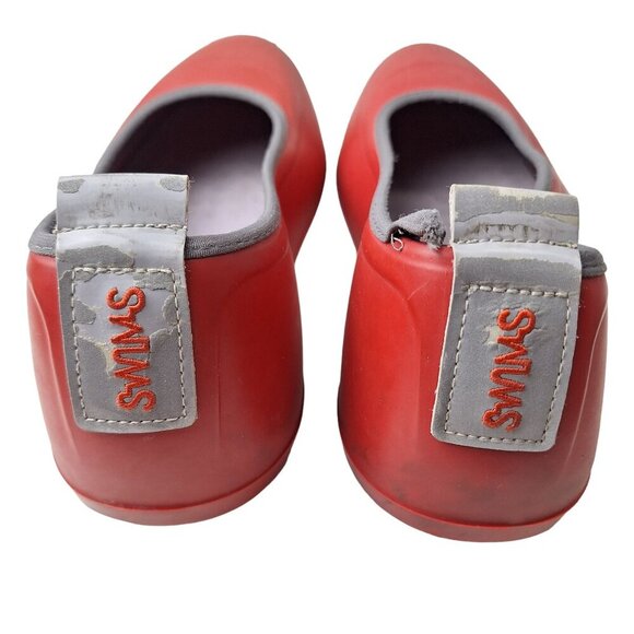 SWIMS Men Medium (Sz 6-7.5)‎ Red Rubber Classic Rain Shoe Cover Galoshes - Picture 12 of 16